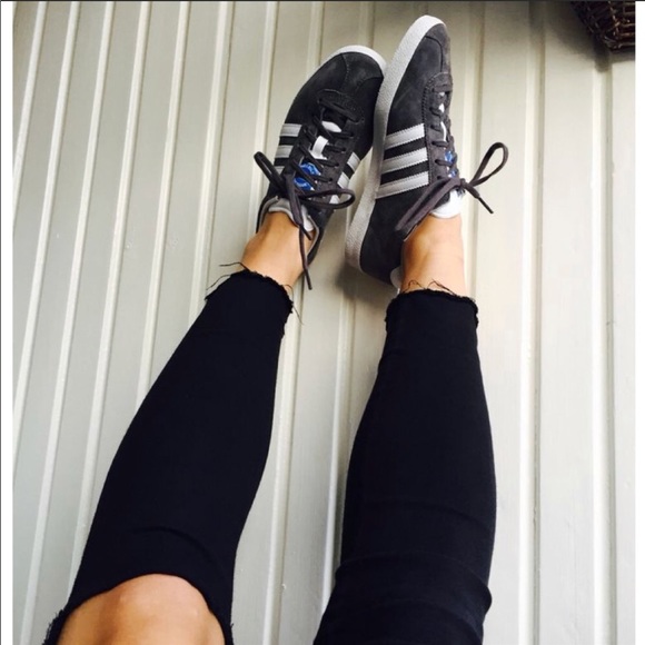 dark grey adidas gazelle